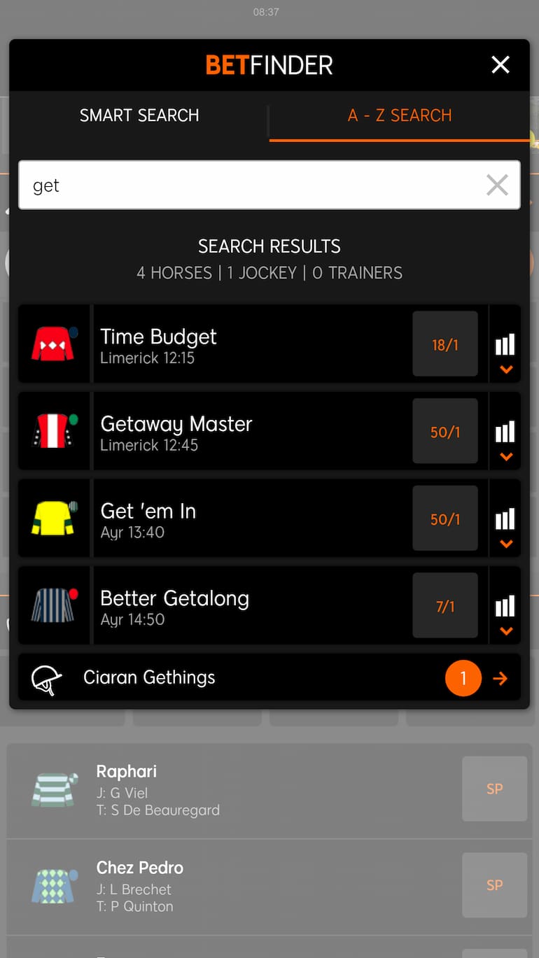 Racing trends Betfinder