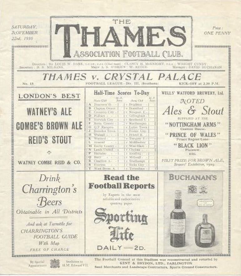 Thames AFC Programme