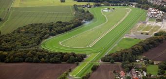 Aerial view of Haydock Park racecourse