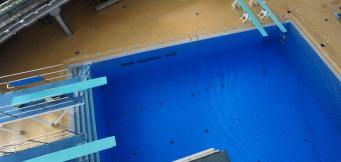 Olympic sized diving board and pool