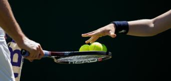 Tennis Racquet and Balls at Wimbledon