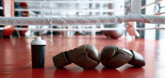 Boxing Ring And Boxing Gloves
