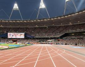 Athletics track for 100 metre sprint