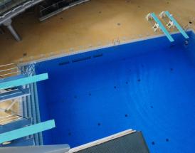 Olympic sized diving board and pool