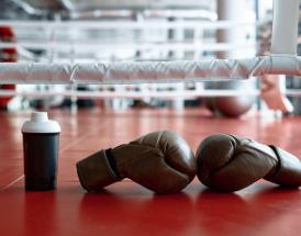 Boxing Ring And Boxing Gloves