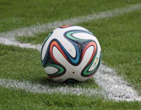 Football at corner flag