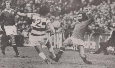 Manchester United striker George Best in his final appearance for the club